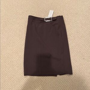 TSE Vintage Pencil Skirt in Rich Chocolate Brown with Belt Size S